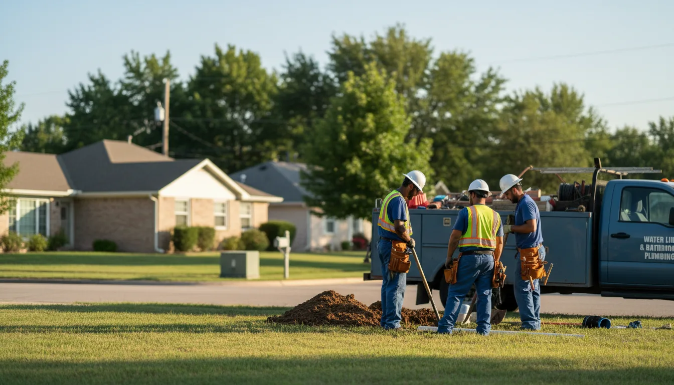 Residential water line and bathroom plumbing service in Harmony, PA